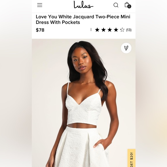 NWT Lulu’s White Love You 2 piece set - Picture 2 of 5